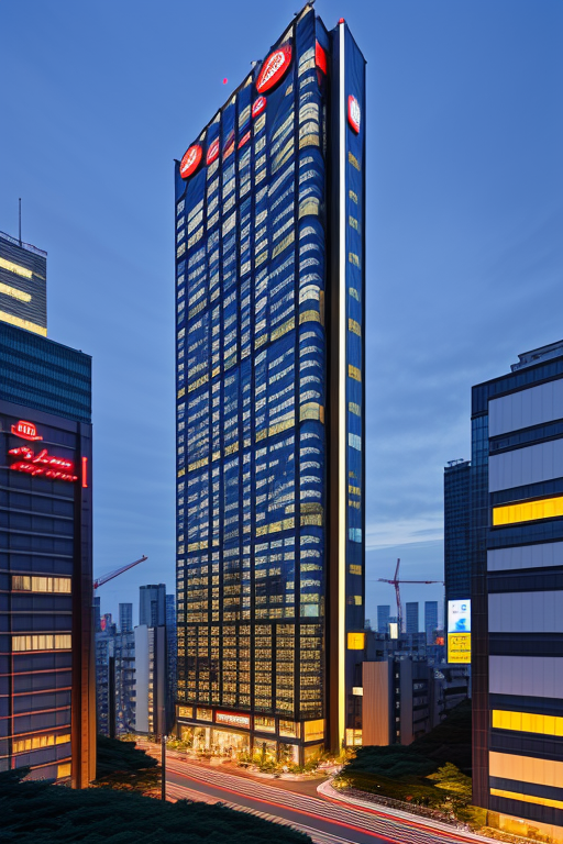 , Hotel, designed by Richard Rogers, Modern Architecture, night time, in Tokyo