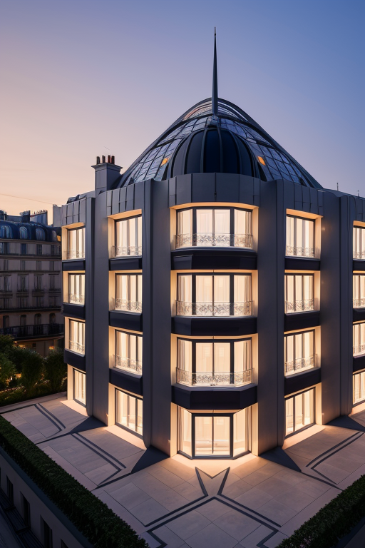 , Villa, in Paris, night time, Constructivism Architecture, designed by Renzo Piano,, designed by Zaha Hadid, Islamic architecture, Constructivism Architecture, sunset, in Paris