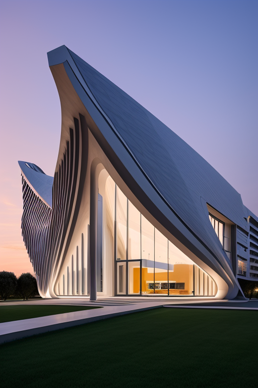 , Villa, in Paris, night time, Constructivism Architecture, designed by Renzo Piano,, designed by Zaha Hadid, Islamic architecture, Constructivism Architecture, sunset, in Paris