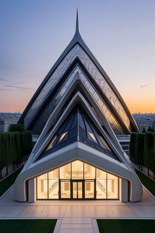 , Villa, in Paris, night time, Constructivism Architecture, designed by Renzo Piano,, designed by Zaha Hadid, Islamic architecture, Constructivism Architecture, sunset, in Paris, designed by Rem Koolhas, Museum