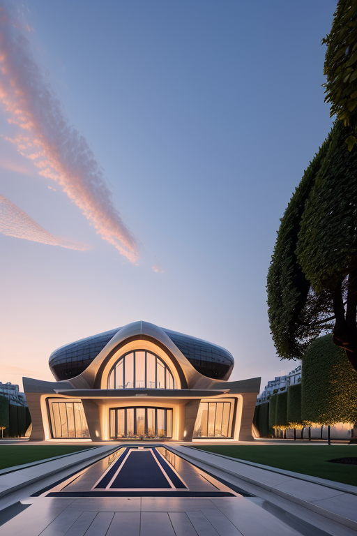 , Villa, in Paris, night time, Constructivism Architecture, designed by Renzo Piano,, designed by Zaha Hadid, Islamic architecture, Constructivism Architecture, sunset, in Paris, designed by Rem Koolhas, Museum