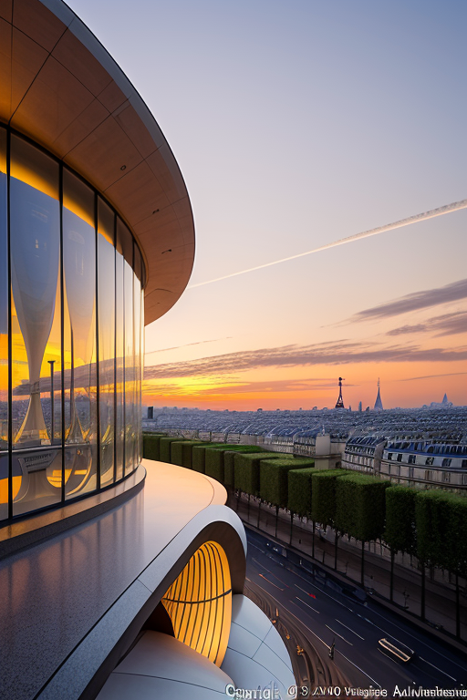 , Museum, sunset, in Paris, Art Nouveau Architecture, designed by Oscar Niemeyer, night time, designed by Richard Rogers, designed by Zaha Hadid, Islamic architecture, designed by Philip Johnson, Bauhaus Architecture