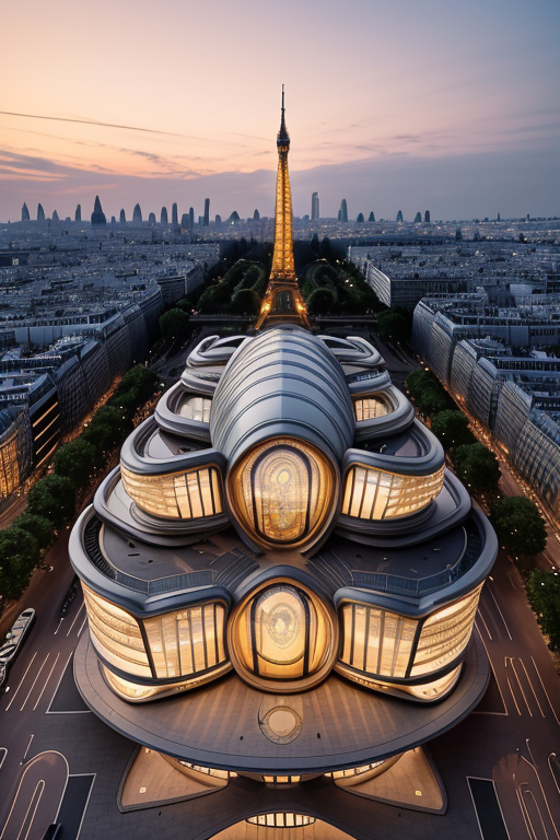 , Museum, sunset, in Paris, Art Nouveau Architecture, designed by Oscar Niemeyer, night time, designed by Richard Rogers, designed by Zaha Hadid, Islamic architecture, designed by Philip Johnson, Bauhaus Architecture