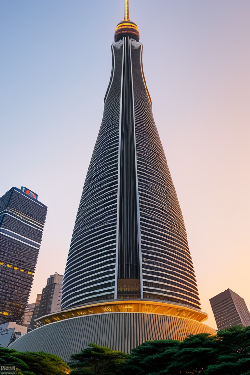 , Tower, designed by Oscar Niemeyer, Modern Architecture, sunset, in New York, in Tokyo