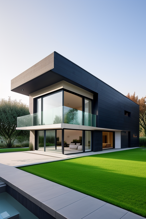 , Villa, designed by Rem Koolhas, Modern Architecture, morning, in Paris