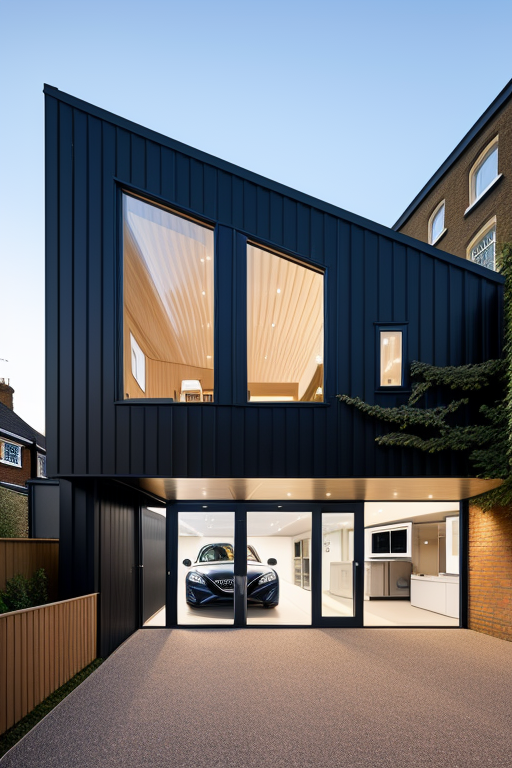 , Garage, designed by Norman Foster, Modern Architecture, morning, in London