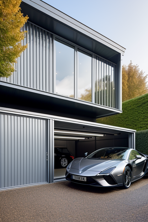 , Garage, designed by Norman Foster, Modern Architecture, morning, in London