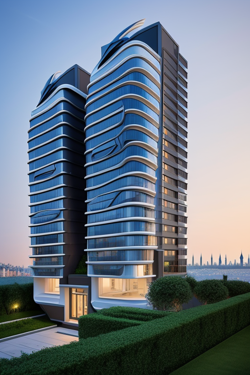 Townhouse, designed by Zaha Hadid, in Istanbul, Ultra hd! editorial, iso 400, surrealistic, 8k, full frame, landscape, Ultra hd! editorial, iso 400, surrealistic, 8k, full frame, landscape