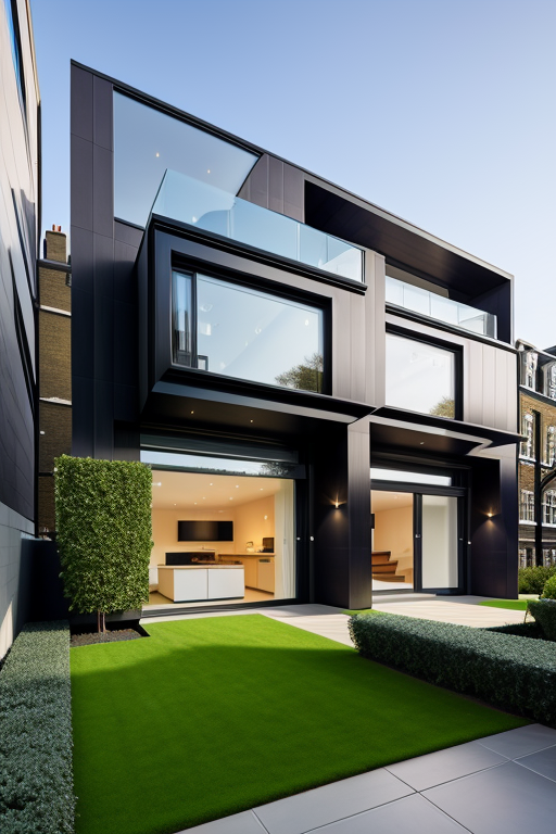 , Townhouse, designed by Zaha Hadid, Modern Architecture, afternoon, in London