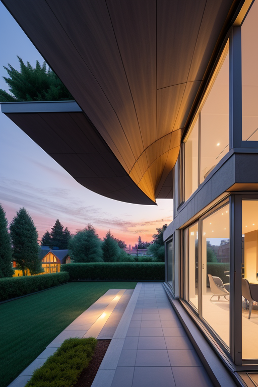 Villa, designed by Eero Saarinen, sunset, beautiful building, Ultra hd, editorial, iso 400, 8k, full frame, landscape, Townhouse, designed by Frank Gehry, Modern Architecture, morning, in Istanbul