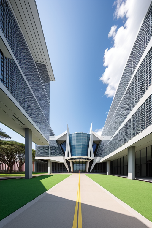 , Escuela Politecnica Nacional, University, designed by Norman Foster, Neofuturist Architecture, morning, in Ecuador