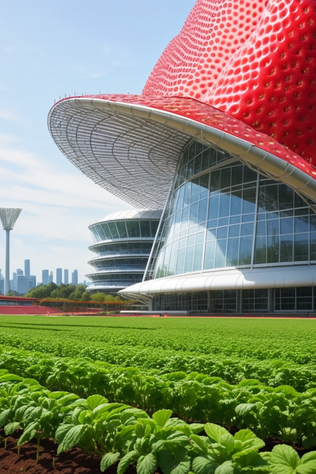 to make a hydroponic cultivation of strawberry plants 
, designed by Frank Gehry, Modern Architecture, Stadium