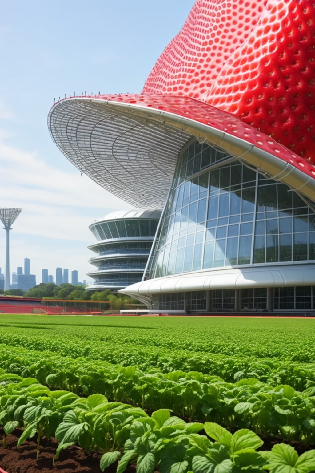 to make a hydroponic cultivation of strawberry plants 
, designed by Frank Gehry, Modern Architecture, Stadium