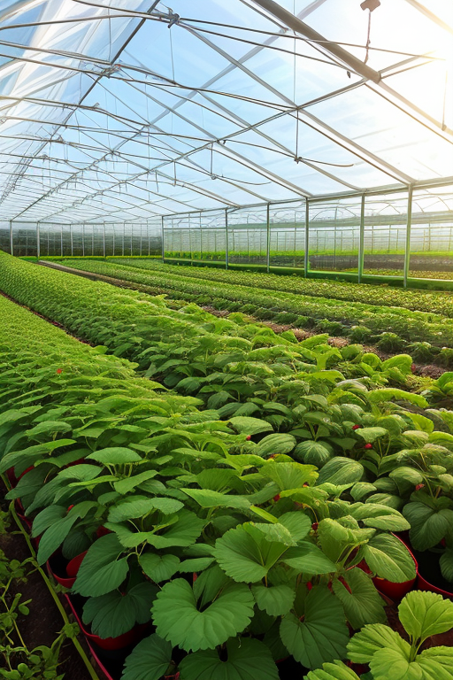 make a greenhouse for hydroponic cultivation of strawberry plants. the view must be complete from the sky. the crop must be located on a plot of land in the parish of santa rosa Ambato ecuador.