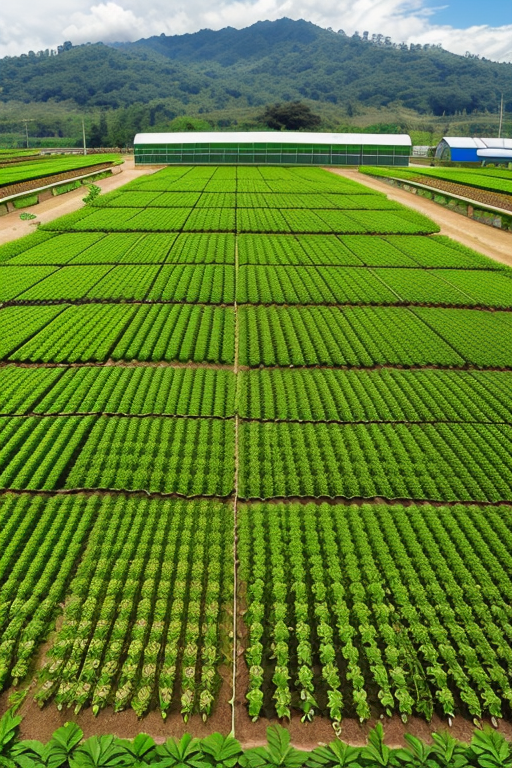 make a greenhouse for hydroponic cultivation of strawberry plants. the view must be complete from the sky. the crop must be located on a plot of land in the parish of santa rosa Ambato ecuador.