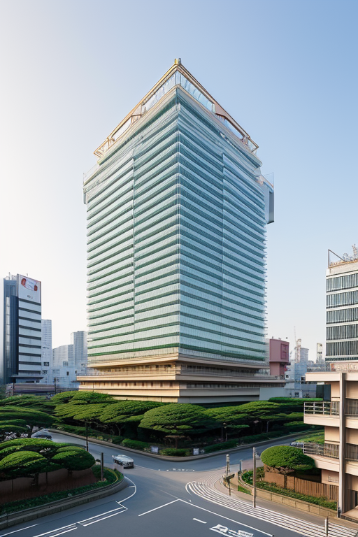 one piece, , morning, in Tokyo, Japanese architecture, designed by Renzo Piano