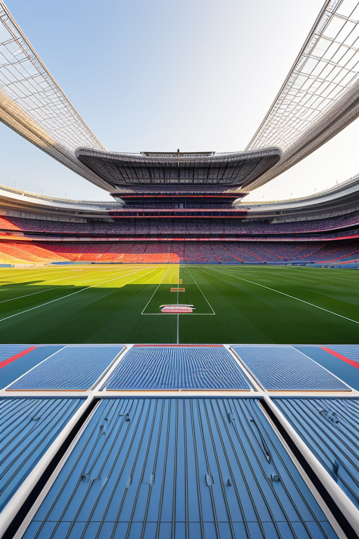 morning, in Tokyo, Japanese architecture, designed by Renzo Piano, Stadium