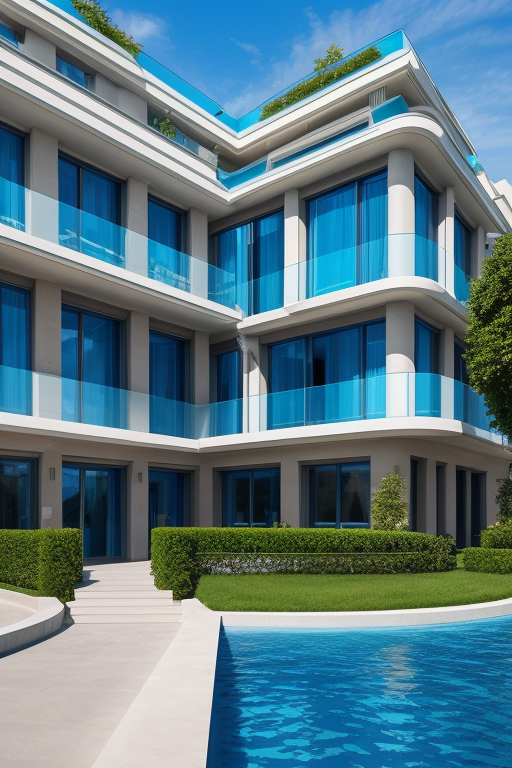 Aquarium, velvet blue, abstract, apocalypse , Villa, Mansion, in Paris, Modern Architecture, Neofuturist Architecture, afternoon