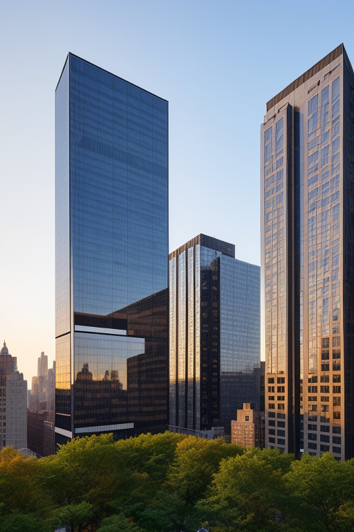 , Building, designed by Rem Koolhas, Modern Architecture, morning, in New York