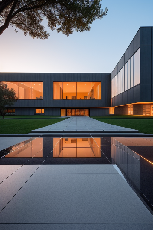 , Museum, designed by Eero Saarinen, Modern Architecture, sunset, in Barcelona