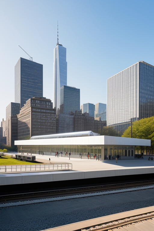 Train station, white cube, translucent, giant, , designed by Mies Van der Rohe
, designed by Norman Foster, bow, in New York