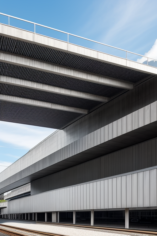 Train station , Brutalist Architecture, , designed by Mies Van der Rohe, Madrid, white, steel , designed by Philip Johnson