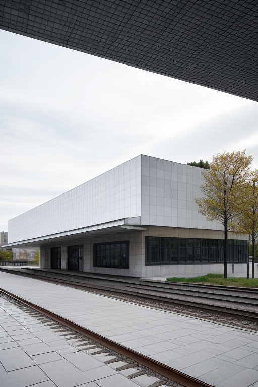 Train station , Brutalist Architecture, , designed by Mies Van der Rohe, Madrid, white, steel , designed by Philip Johnson, white cube