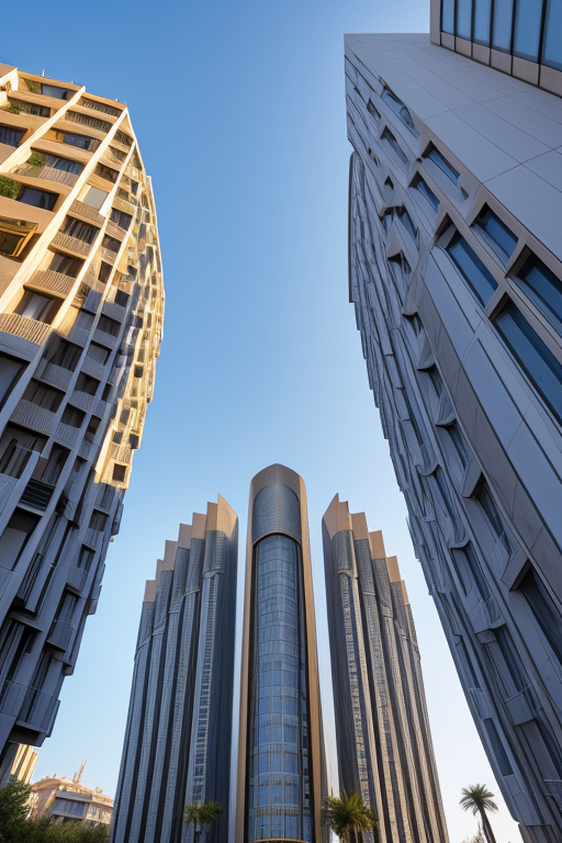 , Modern Architecture, morning, in Barcelona