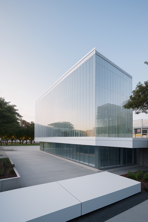 White cube, translucent, steel 