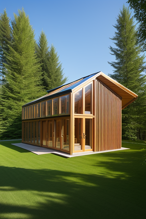 organic greenhouse skin, with a parametric structure of steel and wood, taking advantage of the path of the sun, within this skin but separated, a sustainable CLT wood house with spaces between the house and the organic skin of the organic garden, designed by Rem Koolhas, Parametric Architecture, morning, in the forest, designed by Renzo Piano, Villa, in the mountains