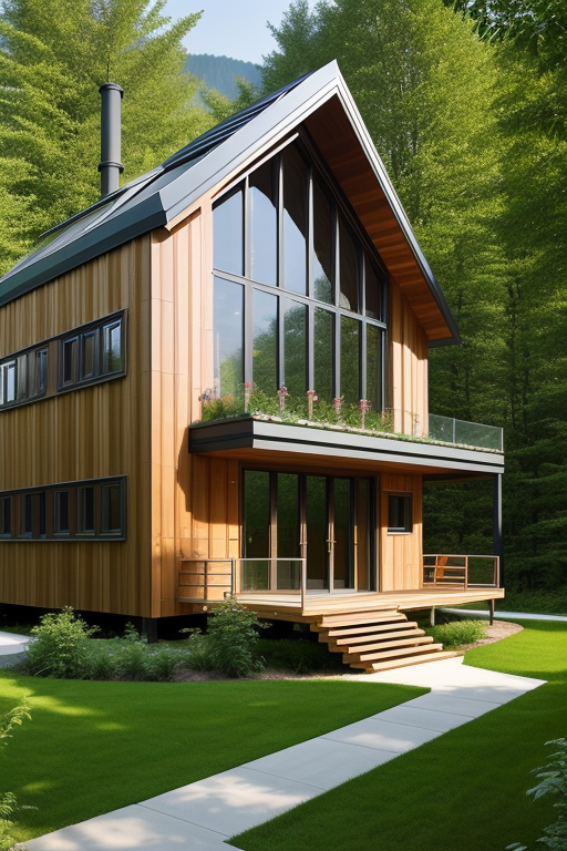 organic greenhouse skin, with a parametric structure of steel and wood, taking advantage of the path of the sun, within this skin but separated, a sustainable CLT wood house with spaces between the house and the organic skin of the organic garden, designed by Rem Koolhas, Parametric Architecture, morning, in the forest, designed by Renzo Piano, Villa, in the mountains