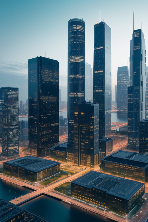 Futuristic city, , designed by Mies Van der Rohe, Brutalist Architecture