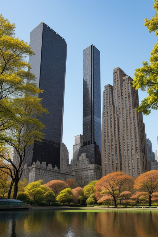 Futuristic city, Brutalist Architecture, Central Park , designed by Mies Van der Rohe