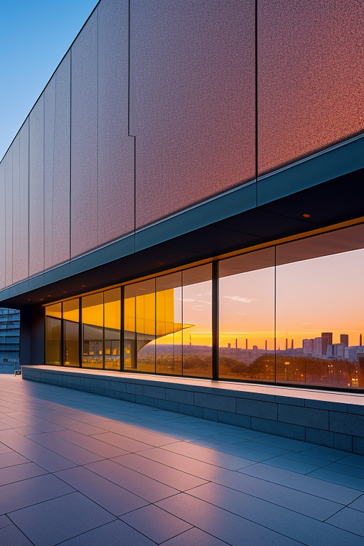 Museum, designed by Eero Saarinen, Modern Architecture, sunset, in Barcelona