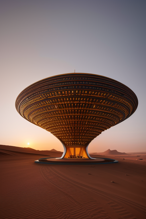 Villa, , designed by Norman Foster, Afro Futurism architecture, sunset, on Mars
