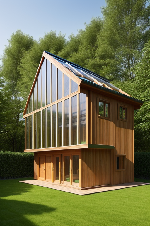 Greenhouse skin of organic design, with a parametric structure of steel and wood, taking advantage of the path of the sun, within this skin but separated, a sustainable house made of CLT wood with spaces between the house and the organic skin of the organic garden.