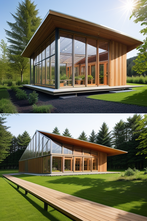Greenhouse skin of organic design, with a parametric structure of steel and wood, taking advantage of the path of the sun, within this skin but separated, a sustainable house made of CLT wood with spaces between the house and the organic skin of the organic garden.