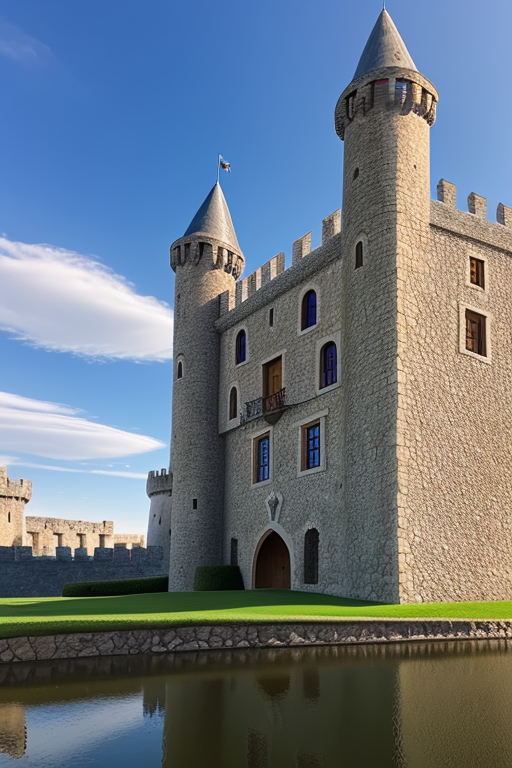 Castillo medieval, draw in pencil, afternoon