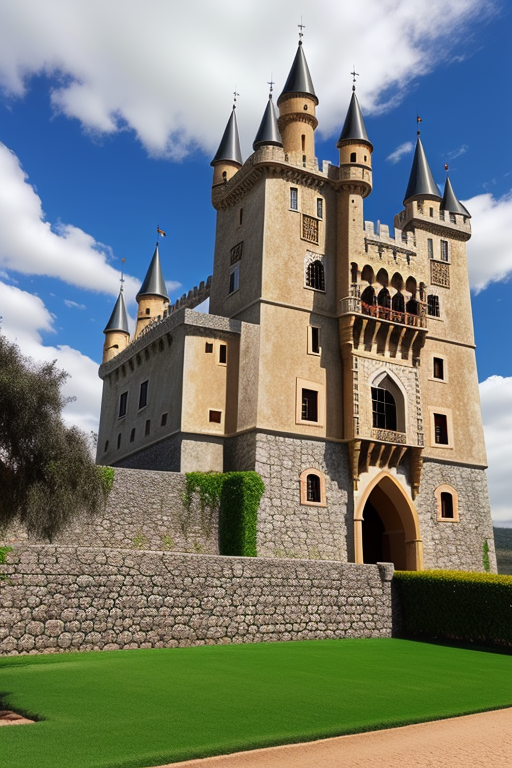 Castillo medieval, draw in pencil, afternoon