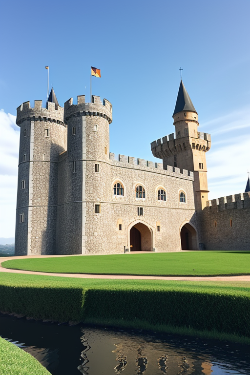 Castillo medieval, draw in pencil, afternoon