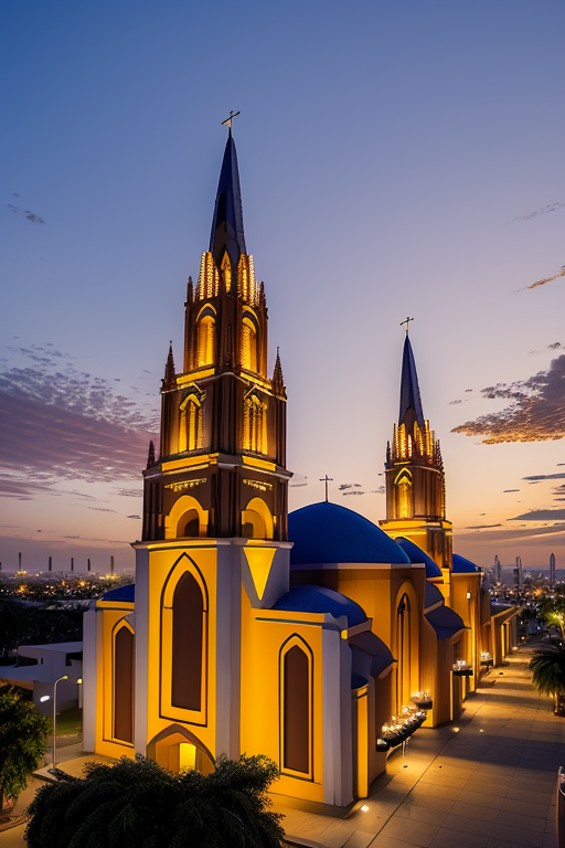 catedral de culiacan, Church, sunset