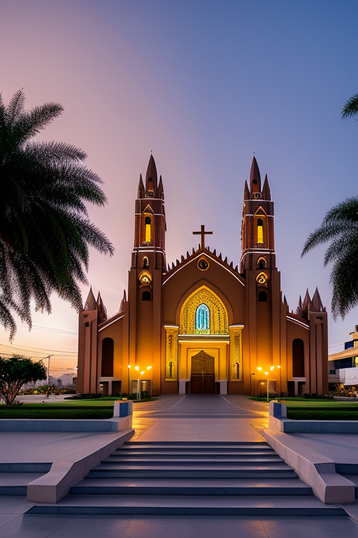 catedral de culiacan, Church, sunset