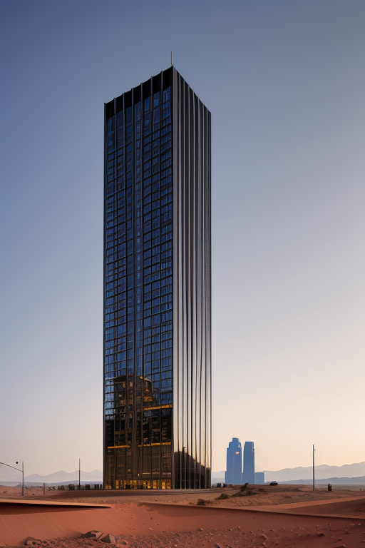 , Tower, Modern Architecture, morning, night time, on Mars