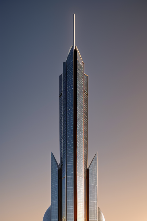 , Tower, Modern Architecture, morning, night time, on Mars
