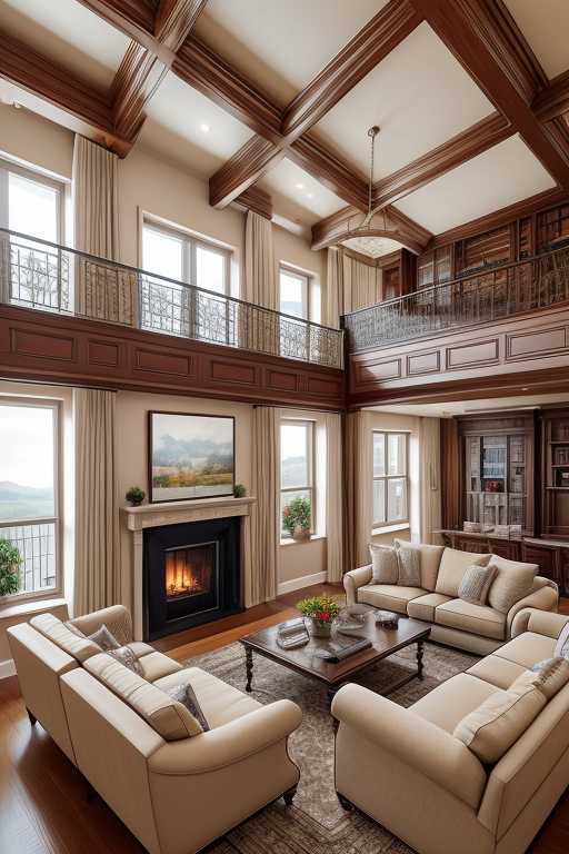 Create a plan of a split level living room