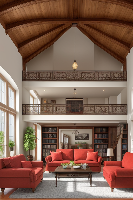 Create a plan of a split level living room