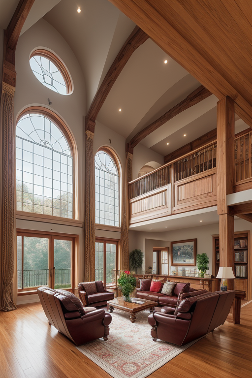Create a plan of a split level living room