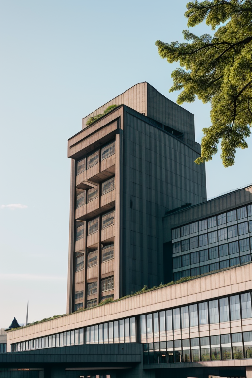 , University, designed by Oscar Niemeyer, Brutalist Architecture, in Berlin, afternoon