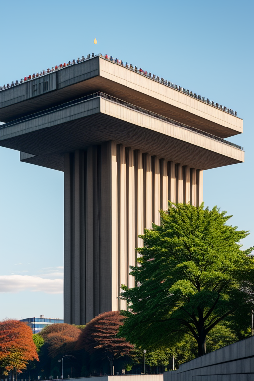 , University, designed by Oscar Niemeyer, Brutalist Architecture, in Berlin, afternoon