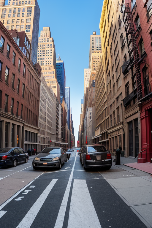 a street in new york with graffitis 